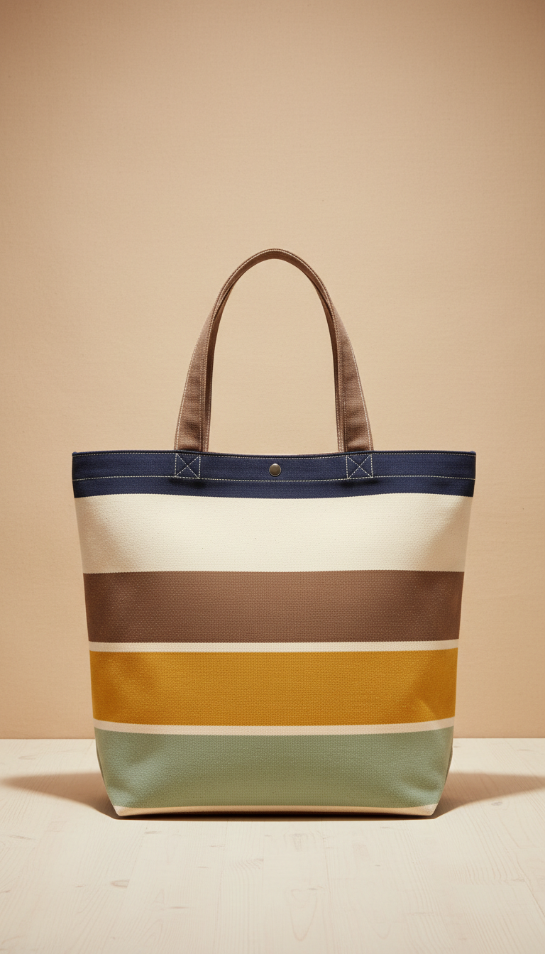 Heritage Striped Canvas Tote Bag