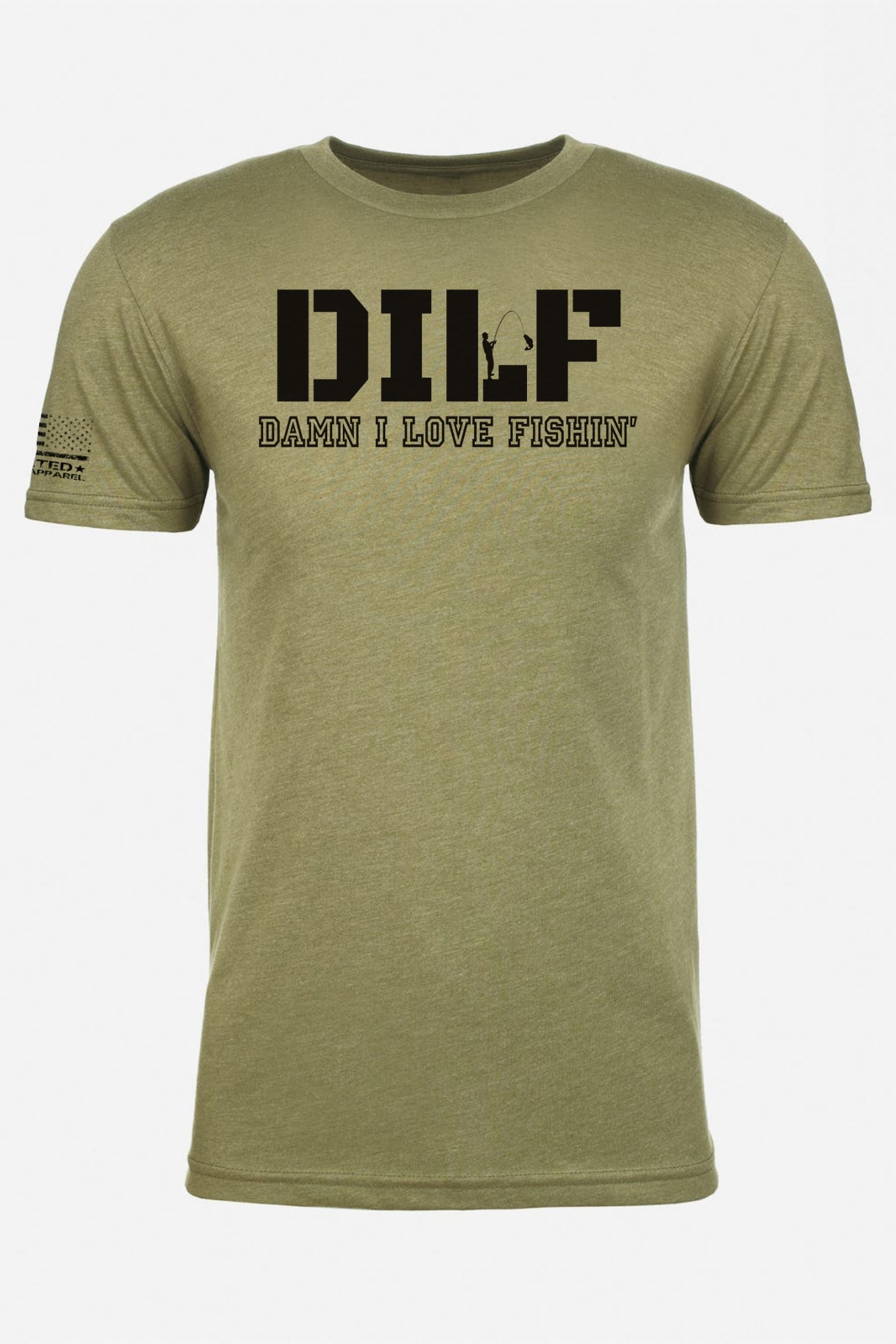 Funny fishing shirt for men with bold DILF front design