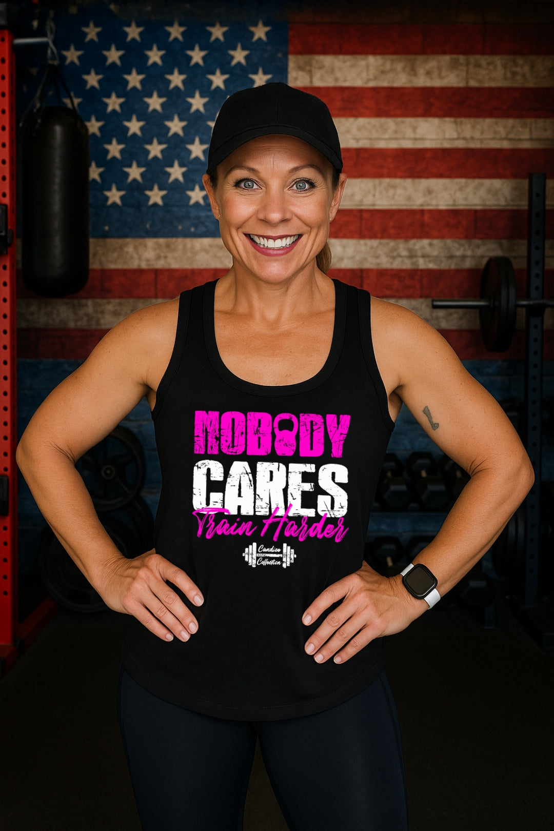 Premium Women’s Nobody Cares Train Harder Racerback Tank