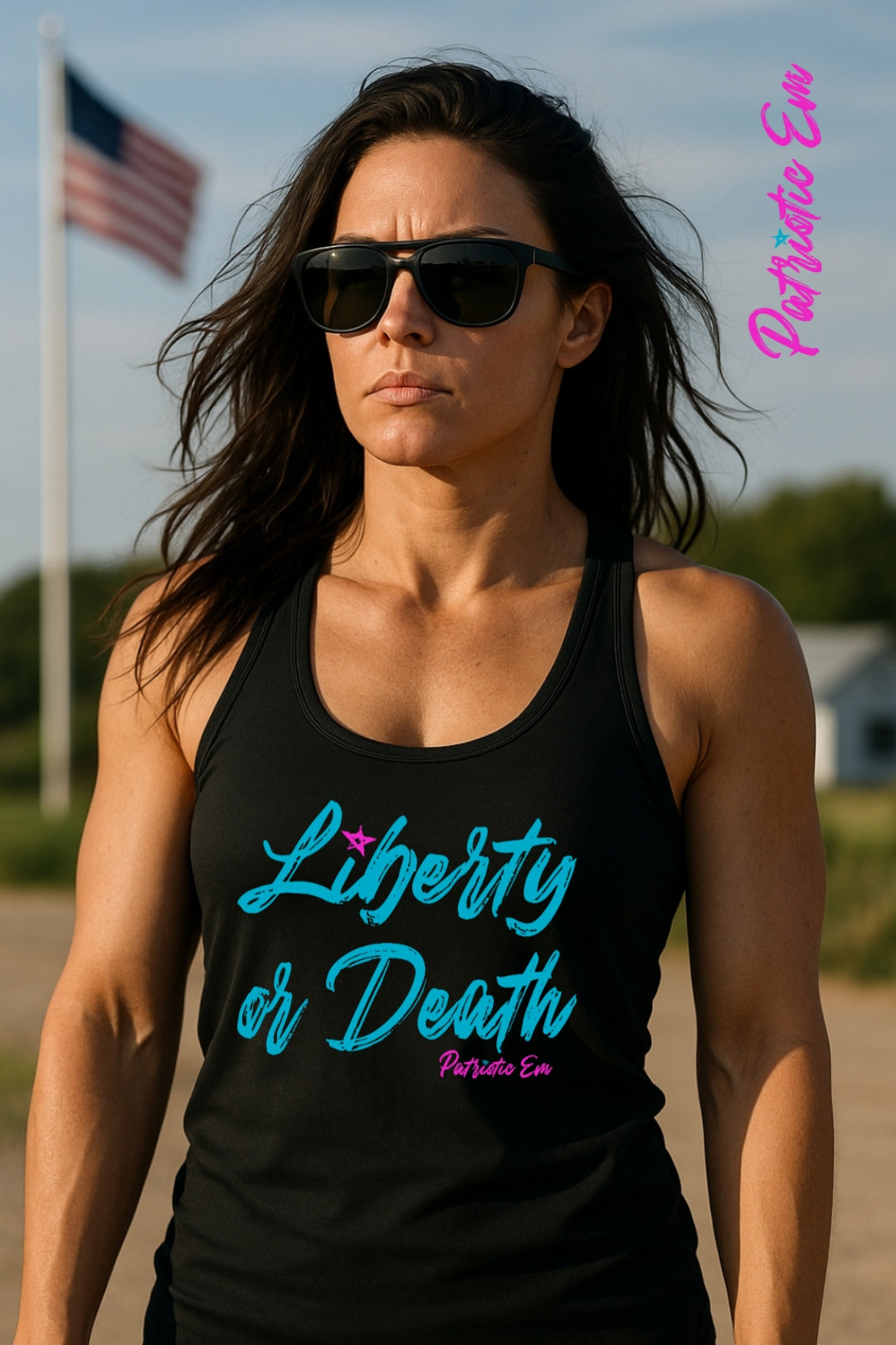 “Liberty or Death” women’s racerback tank top for patriots