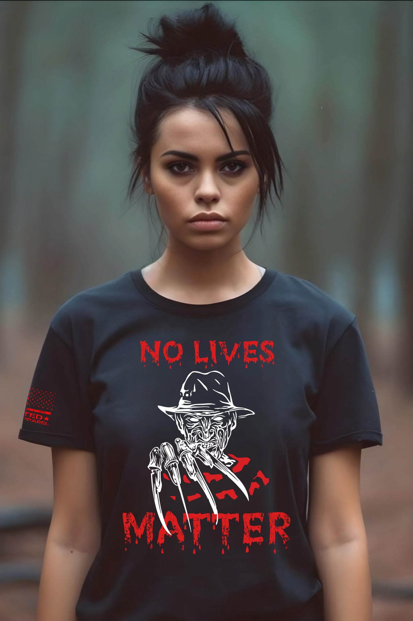 Dark humor Halloween tee for slasher movie fans