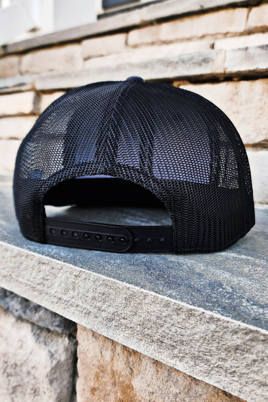 UNITED Leather Patch Hat – Charcoal Grey Flat Bill Snapback