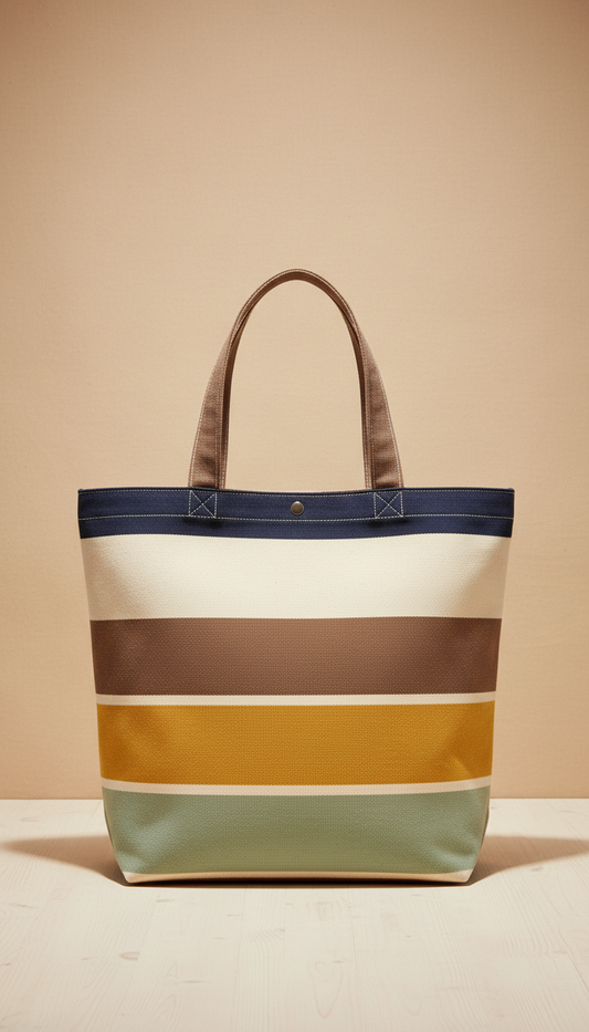 Heritage Striped Canvas Tote Bag
