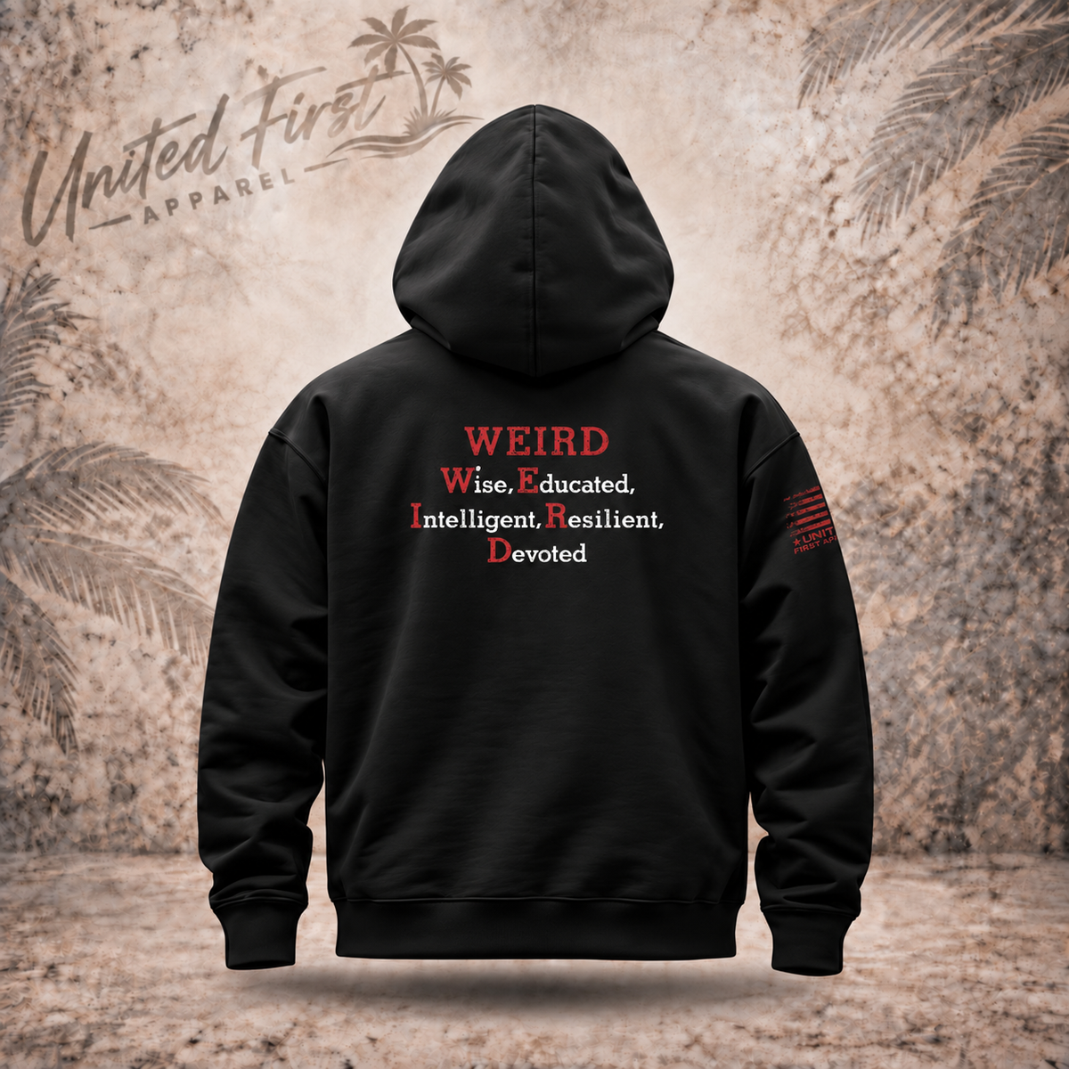 WEIRD definition unisex graphic hoodie