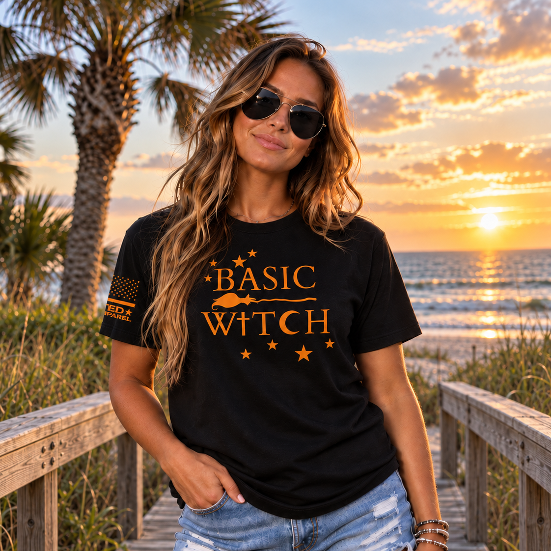 United First Apparel Basic Witch Halloween graphic T-shirt